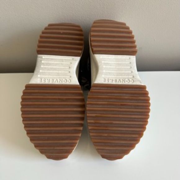 Converse Run Star Hike Hi Platform Black Saffron Leather Size 6 - Picture 2 of 5